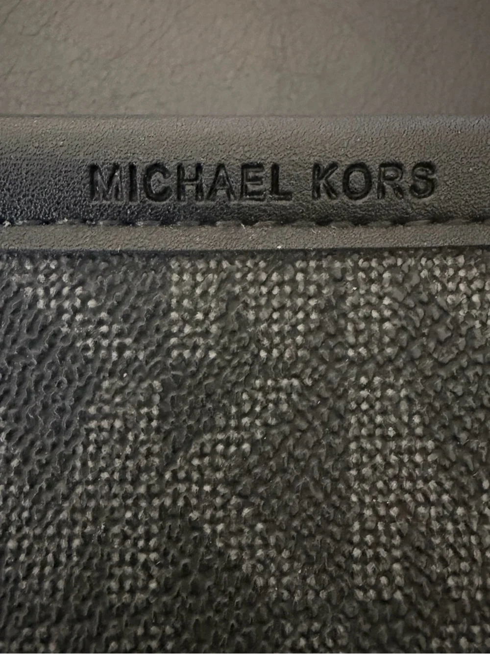 Michael Kors Black Signature MK Monogram Belt Bag with Leather Belt Strap